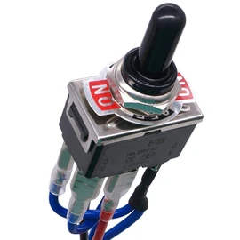 TWTADE Waterproof Momentary Reverse Polarity Switch 12V 10 Amps DC Motor Control 6 Pin 3 Position (ON)/Off/(ON) Metal DPDT Toggle Switch with Waterproof Boot Cap and 21mm Terminal Wires E-TEN-223-DMX
