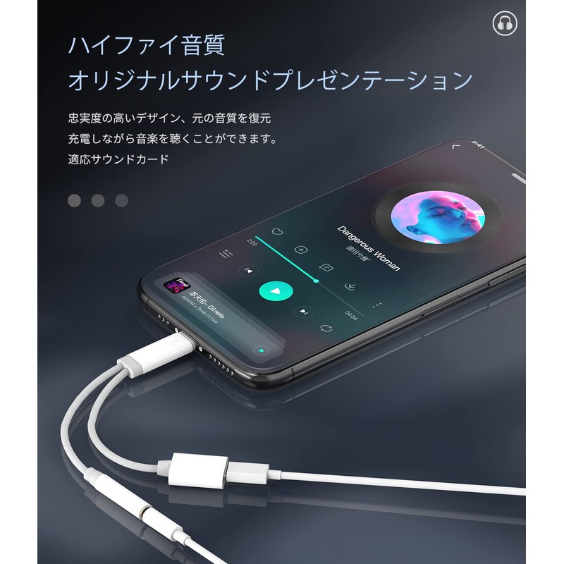 Lightning 3.5mm Earphone Jack Adapter (2 in 1) Simultaneous Charging