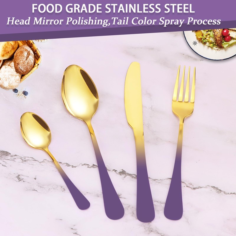 24 Pieces Flatware Set, Stainless Steel Cutlery Set with Silverware