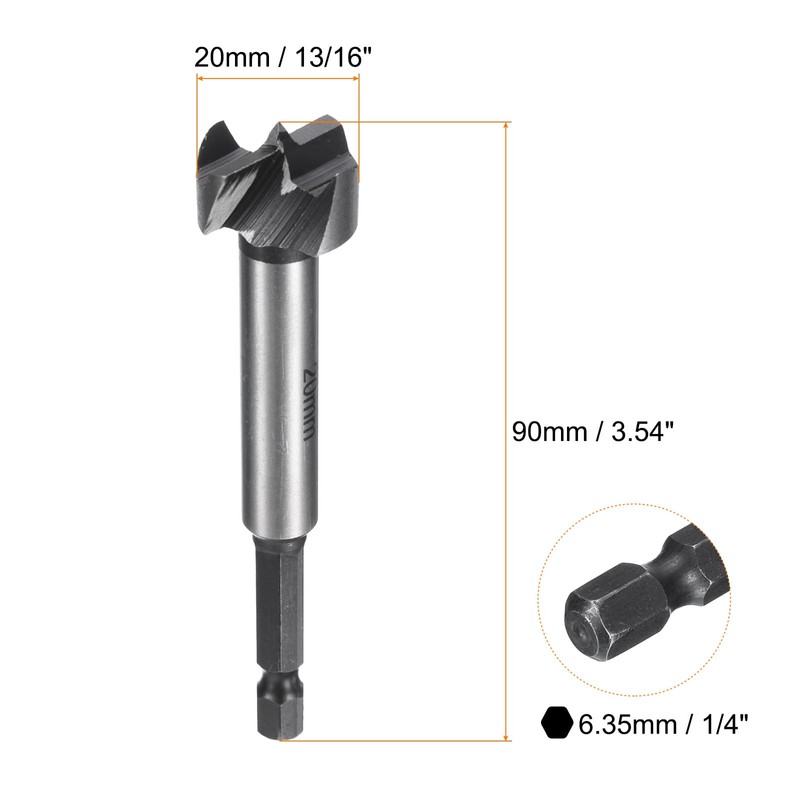 QUARKZMAN Forstner Drill Bit 13/16 Inch (20 mm) Carbon Steel