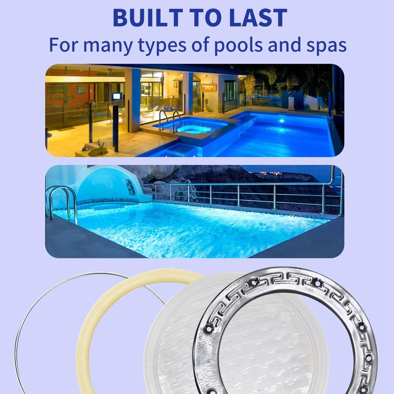 Pool Light Ring Replacement Set of 4, Pool Light Gasket,