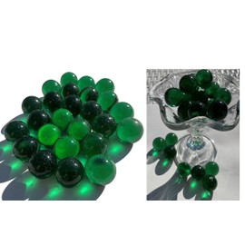 FAIRY TAIL & GLITZER FEE 25 Large Glass Baubles Transparent Green 27 mm 500 g Marbles Decorative Baubles Green Glass Ball