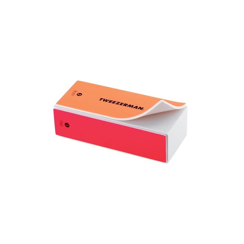 Tweezerman Neon Hot 4-in-1 File, Smooth & Shine Block