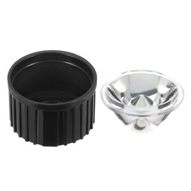 PATIKIL 8 Sets 20mm LED Lens 5 Degree with Plastic Holder Acrylic Optical Lens for 1W 3W High Power LED Light Black Transparent