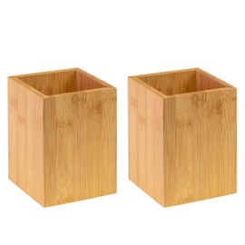 Westmark 2 Utensil Holders/Kitchen Organisers, Square, Dimensions: 13.5 x 10 x 10 cm, Bamboo, Tapas + Friends, Light Brown, 698622E3