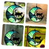Zerodeko 2Pcs Cat Moon Acrylic Wall Decoration Creative Hanging Ornament