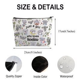 FUSTMW Koala Makeup Bag Koala Gifts for Girls Just a Girl Who Loves Koalas Cosmetic Travel Bag Koala Lover Gifts Koala Bear Gift Bag, koala bag