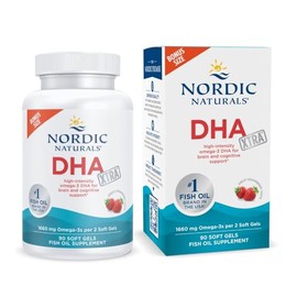 Nordic Naturals DHA Xtra, fresa - 90 geles blandos - 1660 mg Omega-3 - Frmula DHA de alta intensidad para soporte del cerebro y del sistema nervioso  