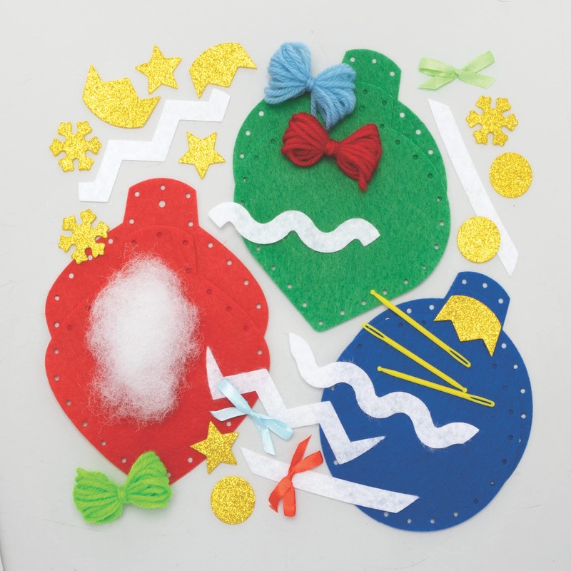 Baker Ross FC151 Christmas Bauble Sewing Kits - Pack of