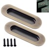 2 Pack Sliding Door Handles, Rectangular Recessed Sliding Door Handles