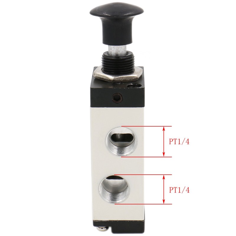 Heschen 4R210-08 Metal Hand Valve 5-Way 2-Position 1/4 PT Aluminium
