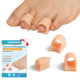 TASZOOS Hammer Toe Straightener Corrector for women & men- 6 Pcs Gel Toe Splint Relief for Bunion, Claw, Crooked, Hammer, Broke Support - Medium Size