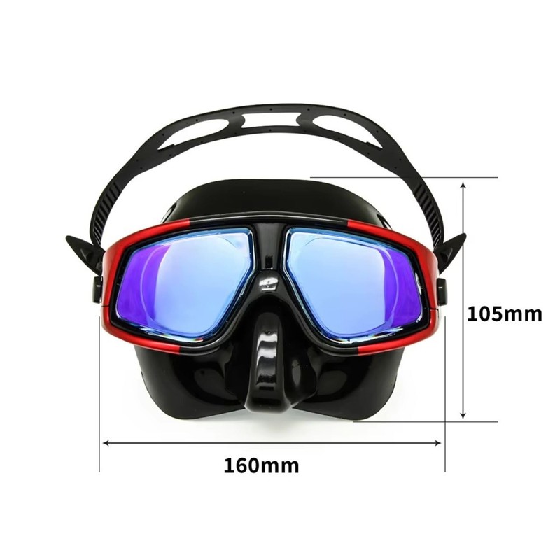 Farsighted/ Nearsighted Swimming Goggles/Glasses & Dive Masks UV Protection (Red