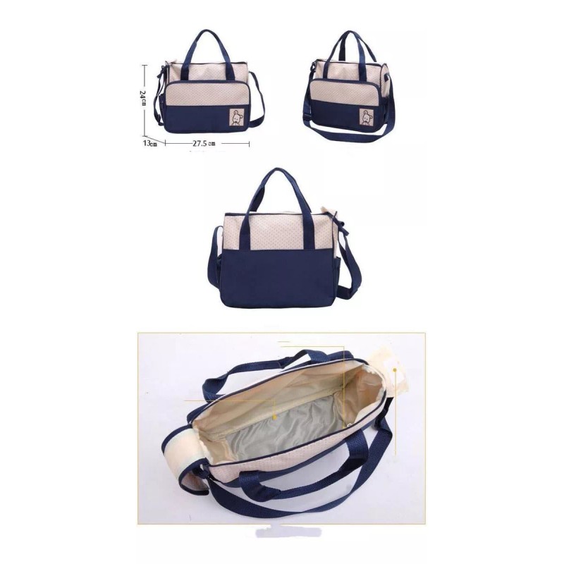BOSSCO Set 5 Bolsas Panaleras Cambiador Bebe Botella Viaje Multiuso