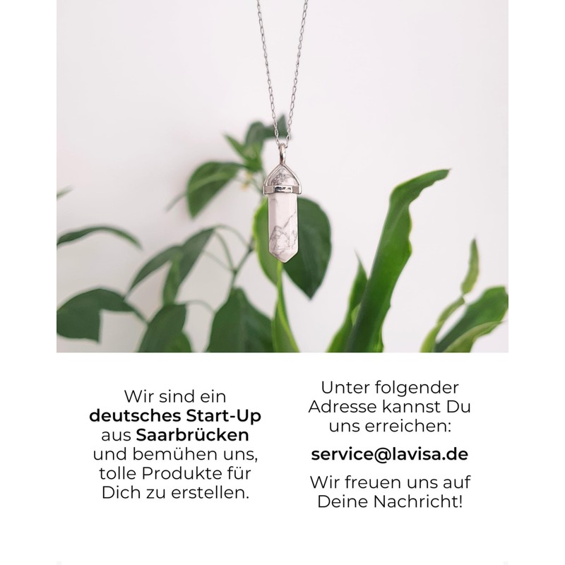 LAVISA Obelisk Gemstone Necklace, Pendant, Real Crystal Chain, Rose Quartz