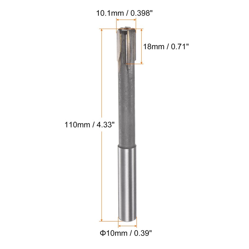 sourcing map Chucking Reamer 10.1mm H7 C1/K30 Carbide Tip Precision