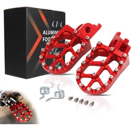 JFG RACING Dirt Bike Foot Pegs,CNC Rest Pedal Footpegs for CR125 CR250 02-11/CRF150R 07-24/CRF250R 04-24/CRF300L 21-24/CRF450R 02-24/CRF250X CRF450X CRF250RX CRF450RX CRF450RL CRF250L CRF1100L-Red