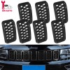DW-Auto Honeycomb Mesh Front Grill Inserts Kits 7pcs For Jeep