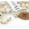 Bedazzlinbeads 8 Little 8mm Imitation Bone Beige Brown Skeleton Skull