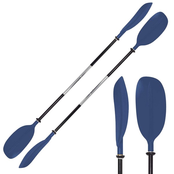 Oceansouth Kayak Paddles Aluminum Asymmetric (Split Shaft) X 2 (Blue)
