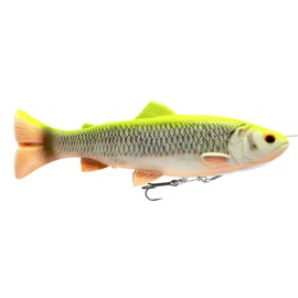 Savage Gear 4D Line Thru Pulsetail Swimbait Rubber Fish Colour: Lemon Chub, Length / Weight / Swimming Behavior 25 cm / 202 g / Slow Sinking