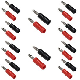 YFUSET 4mm Banana Plug Male Audio Speaker Amplifier Banana Plug Terminal Connectors Supporting 12 AWG to 20 AWG Wires (10pcs Red + 10pcs Black)