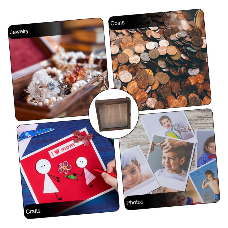 Alipis Wooden Frame Shadow Box Vintage Specimen Display Butterflies Specimen