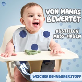 Nombear ® Sleeveless Bib for Baby - Waterproof Baby Bib 6-12 Months for Baby Guided Weaning, Sleeveless Baby Bibs, Washable Bibs, Baby Food Bibs, blue