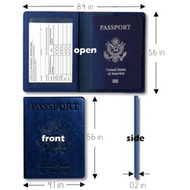 Sizobi Passport Holder for Women Men, Passport Covers Case Wallet Card Slot, International Travel Must Haves Travel Accessories for Women Men, Cruise Ship Essentials, Travel Gifts, Navy Blue