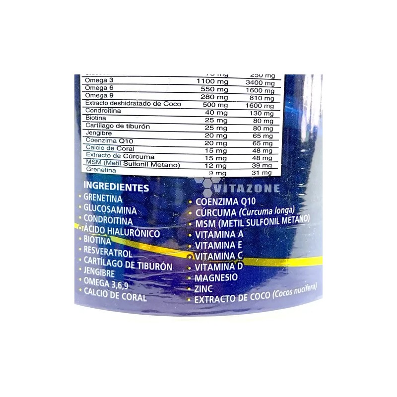 Grenetina Hidrolizada Biotina Aha Glucosamina Coco 1.1 Kg Coco