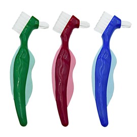 Bvcewilty Premium Hard Denture Brush, 3PCS Cleaning Brush, Multi-Layered Bristles & Portable Denture Double Sided Brush, Denture Cleaning Care