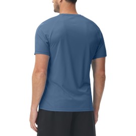 MoFiz UV Shirt Men's Water Swimming Shirt Swimming T-Shirt for Surfing Quick Drying Rash Guard Hiking Functional Shirt, grey / blue
