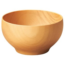 Natural Wood Multi Bowl (Soup Bowl), Wooden Miso Soup Bowl, Natural, Diameter Approx. 4.5 x Height 2.6 inches (11.5 cm) x Height 2.6 inches (6.5 cm), Capacity: Approx. 11.8 fl oz (350 ml) 18714