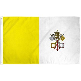 3x5 Vatican City Flag Lot of 2 Flags Super Polyester Nylon Flag 3'x5' House Banner 90cm x 150cm Grommets Double Stitched Premium Quality Indoor Outdoor Pole Pennant (New)