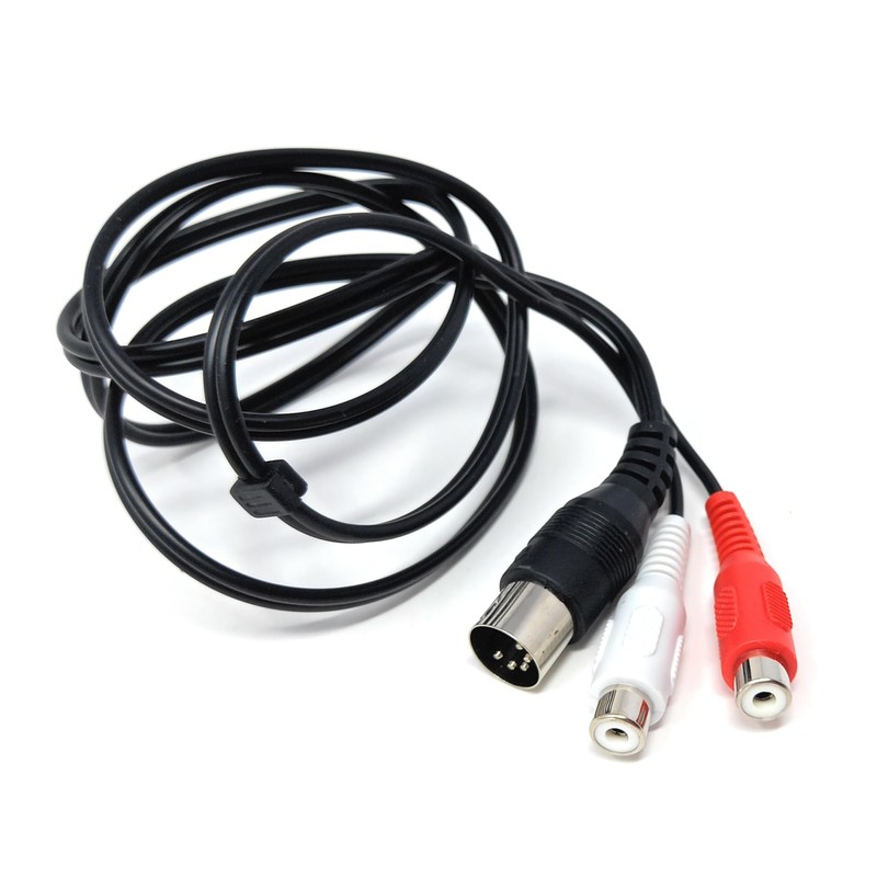 DRUT 1.2m 5 Pin DIN Male to 2 RCA Female