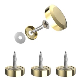 Aopin Mirror Screw Cap, Decorative Screws Cover Fasteners for Sign/Advertising Hardware Nails/Construction, Arc Gold, 12mm, 4Pcs