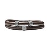 Quiges Leather Wrap Bracelet Brown 40-44 cm with Charm Beads