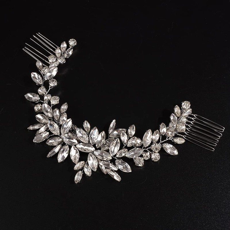 JWICOS Peine de pelo de cristal para novia, accesorio para