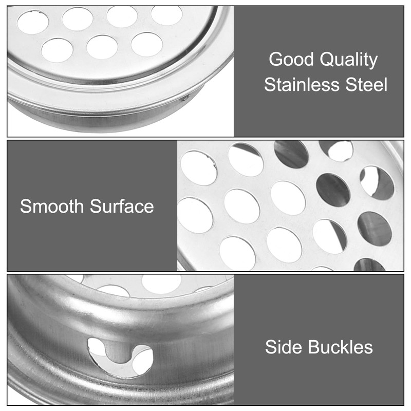 sourcing map 12Pcs Air Vents Circular Flat Soffit Vent 53mm/2.1"
