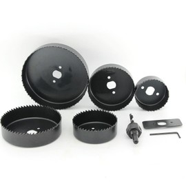 Hole Saw Set - Carbon Steel Downlights Holesaw Drill Bit Tools Cutter Kit for Wood, Plasterboard, Plastic (8PCS-Box Package)