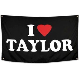 I love Taylor flag 3x5 ft Taylor Flags for Room College Dorm Bedroom Wall Tapestry Decor - Indoor and Outdoor Funny Party Swift Banner