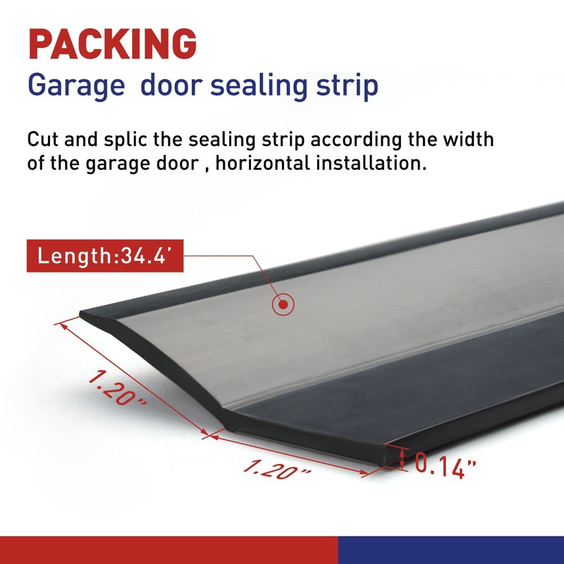 FOSLUOC Garage Door Seal Top and Sides Seal Strip Black