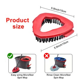 2 Pack Spin Mop Scrub Brush Head，Large Triangular Cleaning Brush Replace Mop Head Compatible with O Cedar EasyWring 1 Tank Spin Mop System Suitable for Floors, Bathrooms, and Kitchens