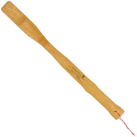 BambooMN 17 Inch Bamboo Wooden Shoe Horn Long Handle for Seniors, Men, Women, 1 Unit
