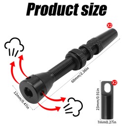 NVGFTG Presta Tubeless Valve 44 mm Aluminium Alloy Valve Stem Bicycle Tubeless Presta, for Most Tubeless Bicycle Rims (Black)