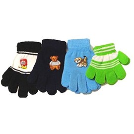 Four Pairs Stretch Sona Magic Gloves for Ages 1-3 Years