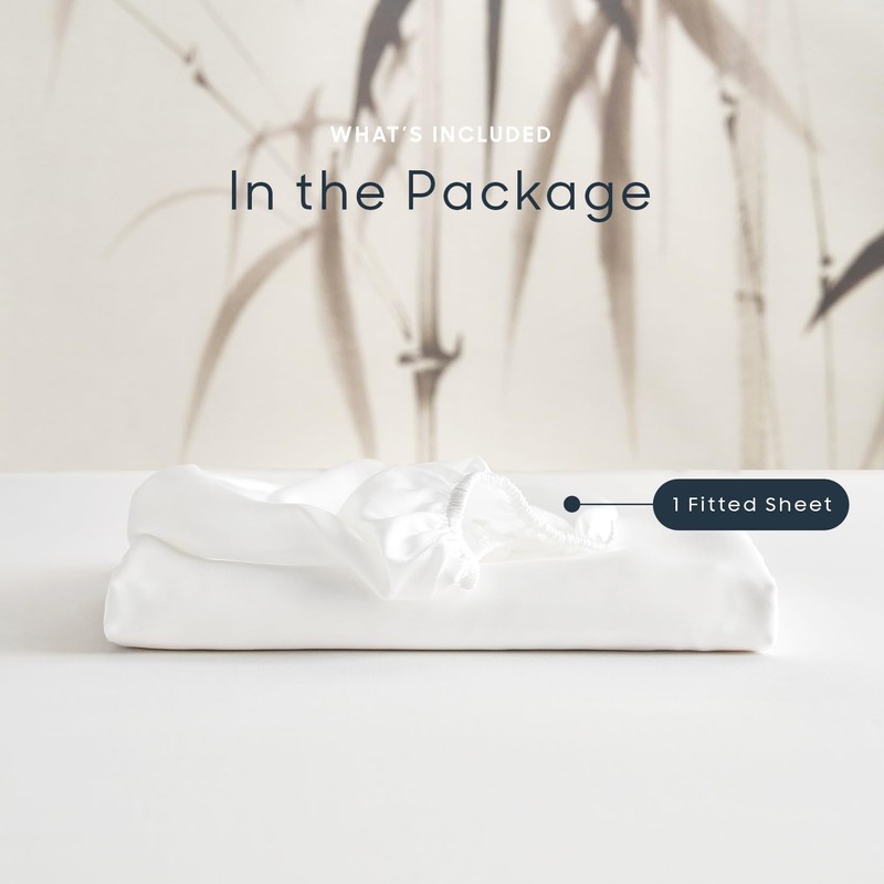 Wake In Cloud - 100% Bamboo Fitted Sheet, 1 Piece,