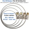 Hose Clamps with Worm Drive, 4 Pieces, Clamping Range Diameter