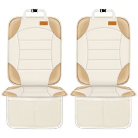 Siivton Car Seat Protector for Child Car Seat, Car Seat Cushion for Leather and Fabric Seats, 2 Mesh Pockets, Non-Slip Bottom, Waterproof Protectors for Vehicles Baby Pets (2 Pack)