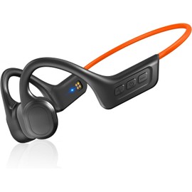 Bone Conduction Headphones,Upgraded IPX7 Waterproof Bluetooth Bone Headphones,Open Ear Headphones Bluetooth 5.3 with Mic,10H Playtime for Running,Cycling,Hiking,Gym,Workout. (Orange)